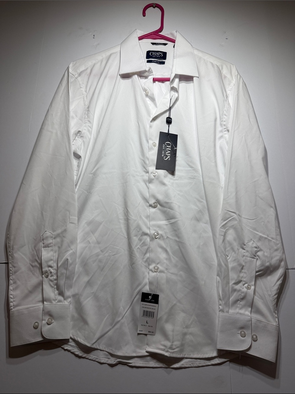 Chaps Men's White Long-Sleeve Dress Shirt